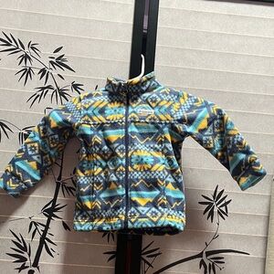 Columbia Kids' Fleece Jacket - Blue, Yellow, and Gray Pattern